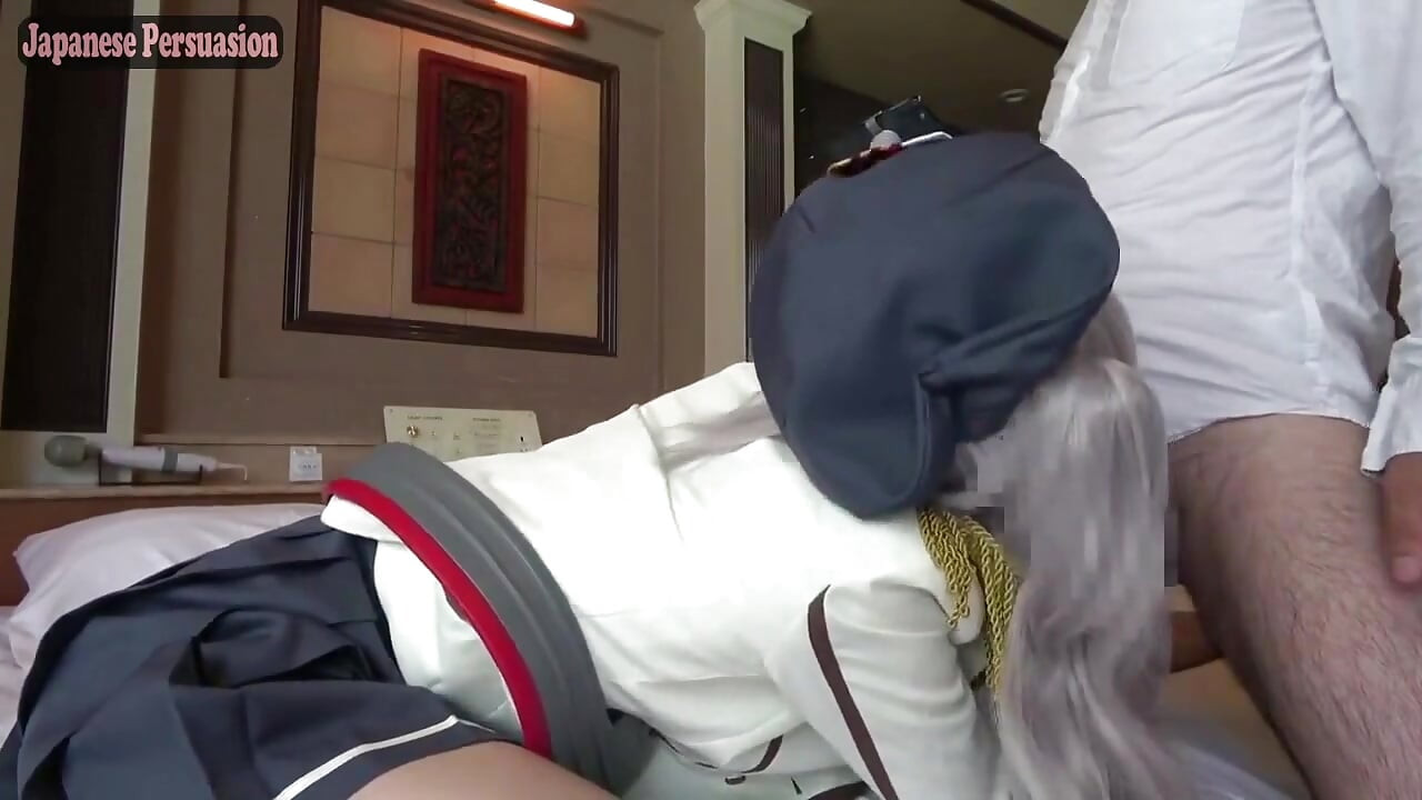 F Cup Busty Cosplayer in Naval Style Outfit Enjoys a Private Hotel Shoot That Turns Into an Intimate Moment