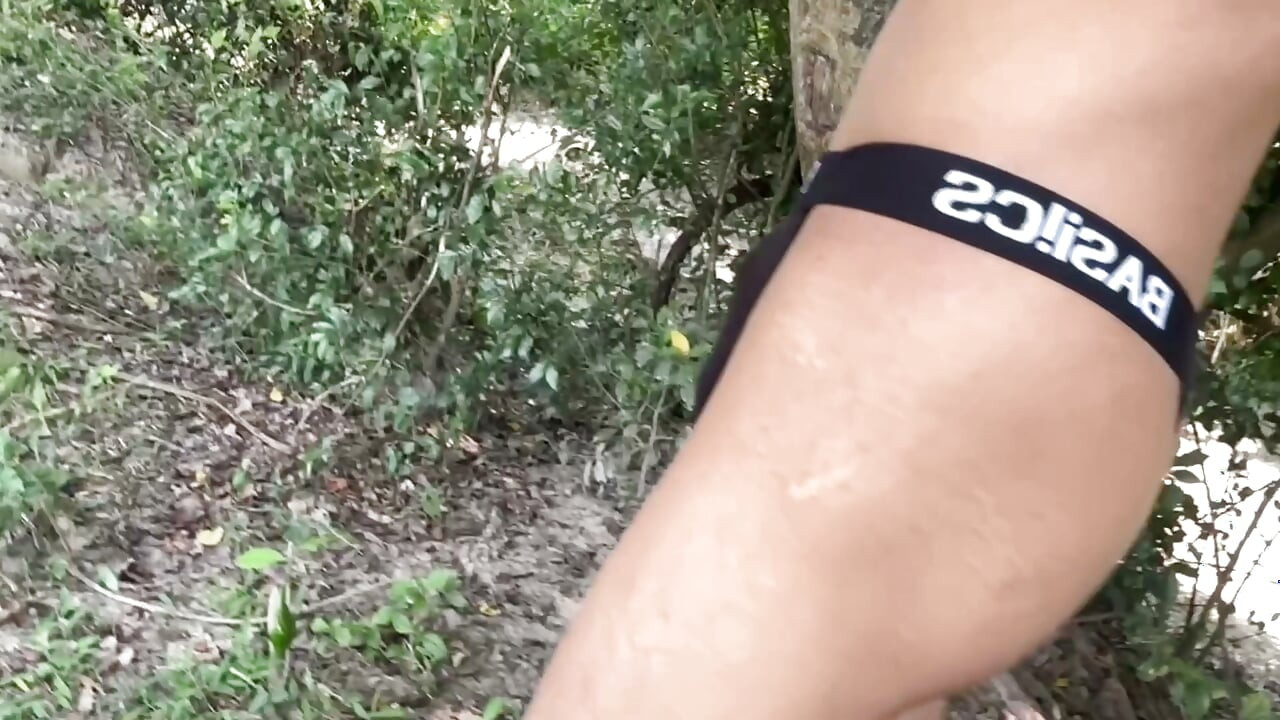 Young desi boy masturbating in public place