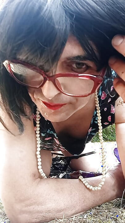 Transvestite eats his cum