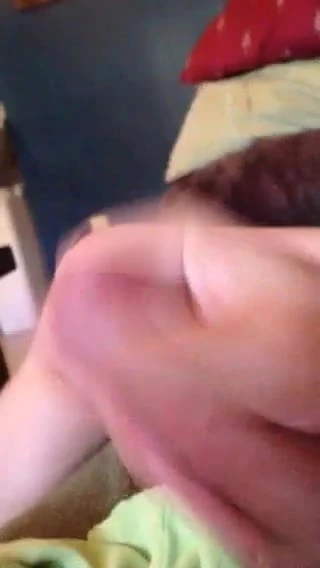 Clear cum from the side close up