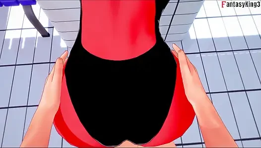 Meru si cewek bejat dengan bikini seks gaya doggy