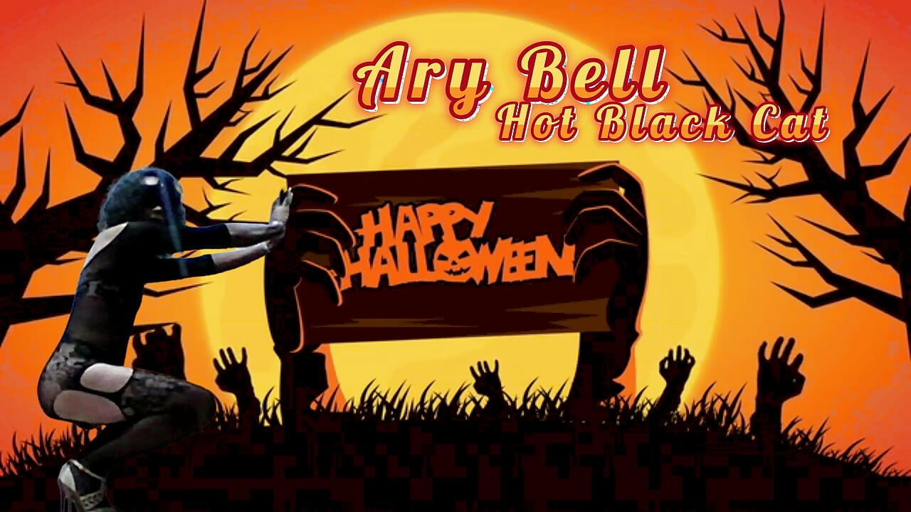 Halloween vruća mačka crna kurva želi i kurac