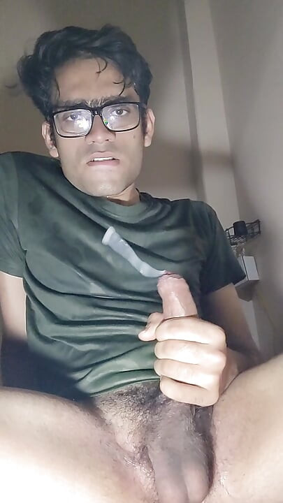 Real Amateur Indian Solo Boy Jerks Off his cock and cums hard