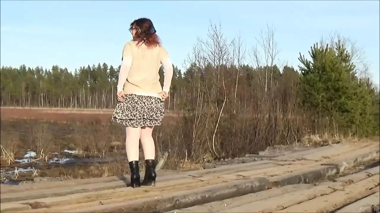 Walking in a mini skirt, summer mood)
