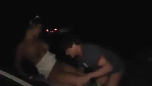 Winnie Get Cum on Her Lips Outdoor