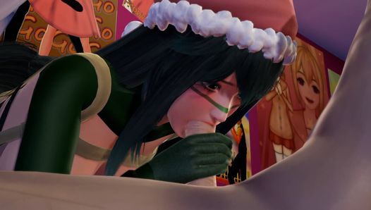 Tsuyu Asui's New Year's Eve Cosplay l 3D Hentai sem censura Boku no Hero Academia