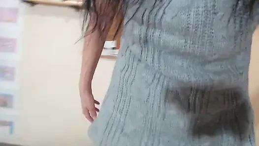 Doggy Style While You Put a Vibrator in Your Ass and Pussy in Pantyhose