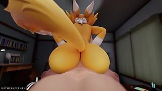 Renamon  is doing  hard anal sex