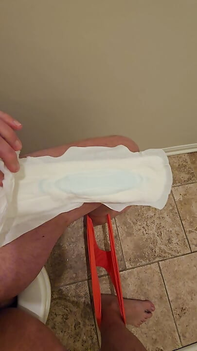 Pad Change in Microfiber Panties Takepad