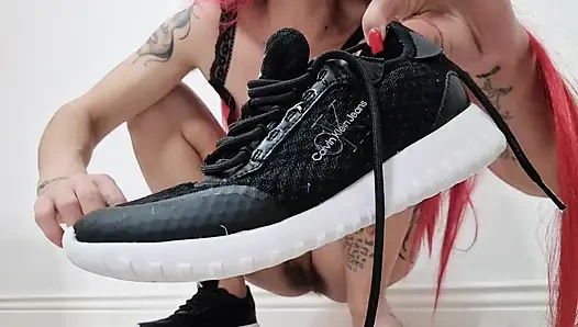 My sneakers get wet after I masturbate with them.