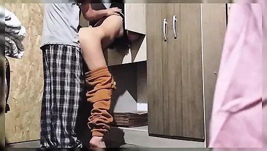 After class I take my coed to my house to "study" in the closet