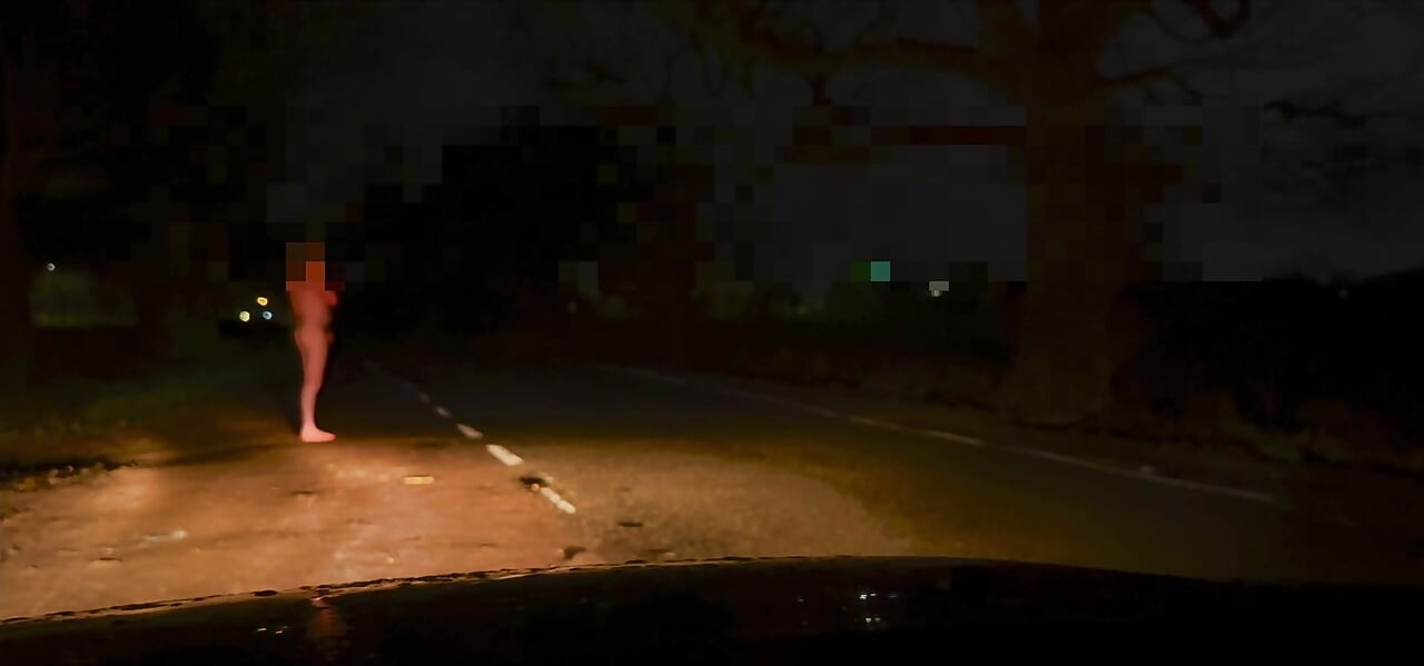 Compilation of me naked and wanking from various places this week, when the car passed my legs and bum in air was caught