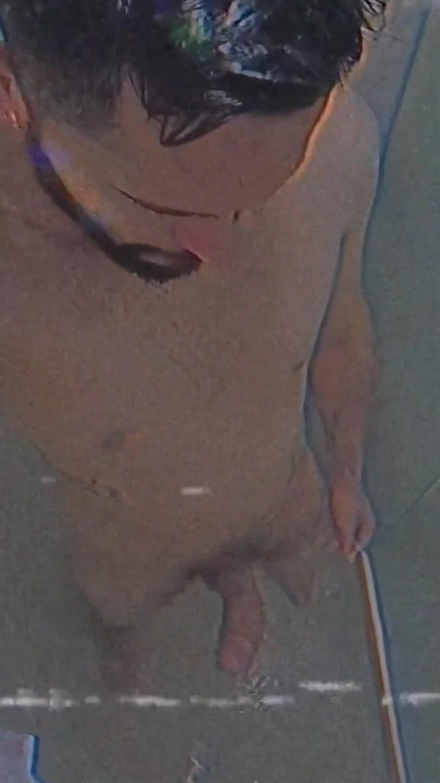 Vintage shower jerk off, now in VHS