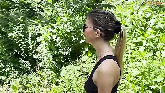 Sex und Sperma-Shot im Park mit einem Fremden