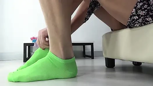 Примеряю Цветные Носочки