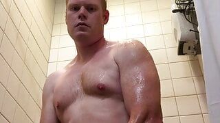 RedHeaded Stud JERKS off in the SHOWER Looking at YOU! 