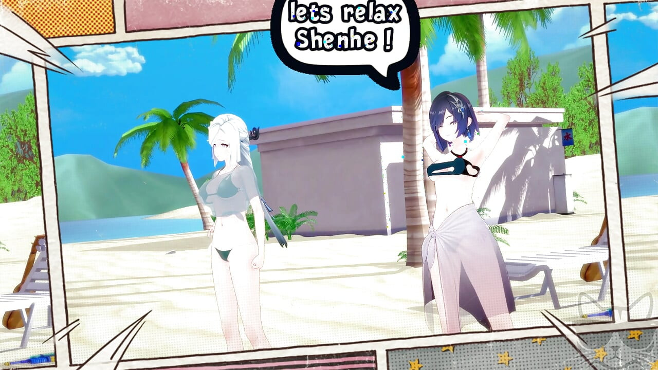 Yelan x Shenhe at the beach (genshin impact) P1 STORY