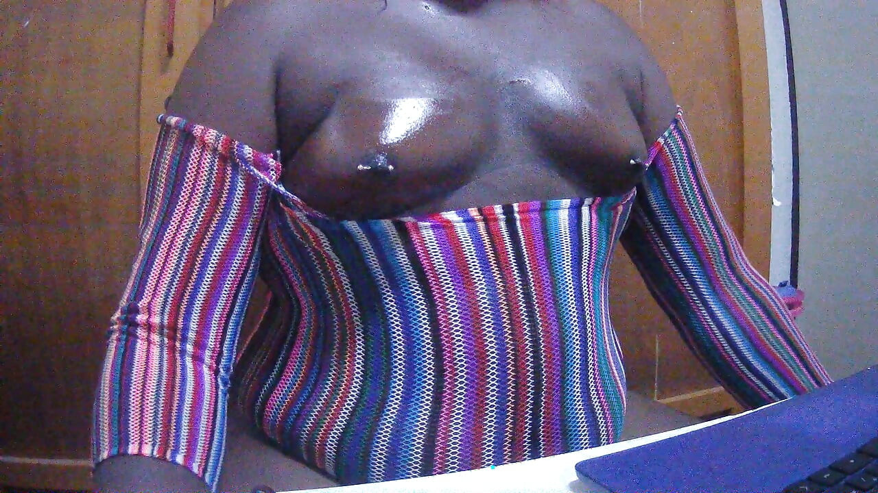 oiling my ass, boobs and dick