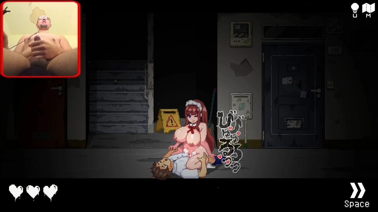 A ghostly Japanese maid rides my cock hard and... (No Exit Apartment Gameplay1)