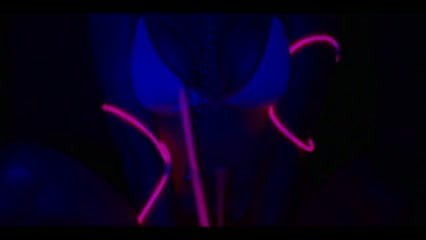 Hot Blonde dances and inserts glow sticks in ass and pussy