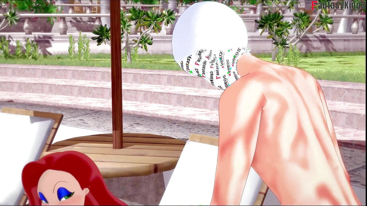 Jessica rabbit wird im öffentlichen pool gefickt