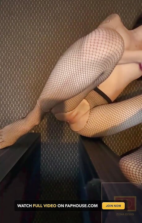 Latina Teen Rebe Solo Masturbation in Fishnet Lengerie