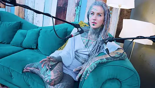 I talk about N - Needed - ASMR podcast SFW talking goth skinny girl dreadlocks tattoo model inked girl