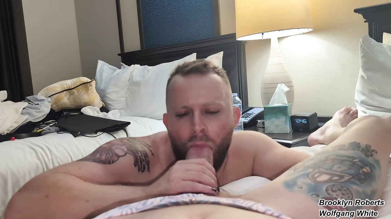 FIRST EVER POV Blowjob and Facial Cumshot from Huge Dick Trans Pornstar Brooklyn Roberts - Trans POV BJ - Wolfgang White
