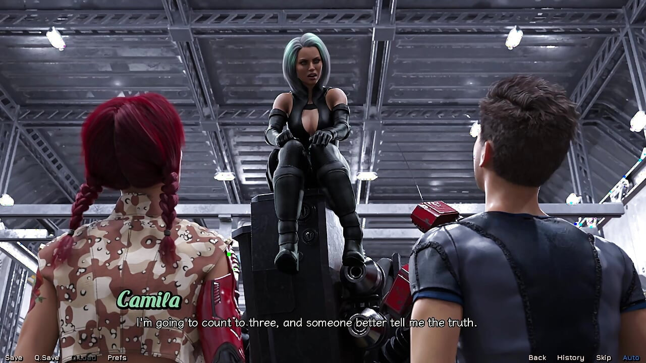 अंतरिक्ष में फंसे - स्ट्रिपर Milf(चोदने लायक मम्मी) अपने बड़े स्तन चमकाती है