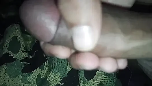 Goose soldier jerking off cock