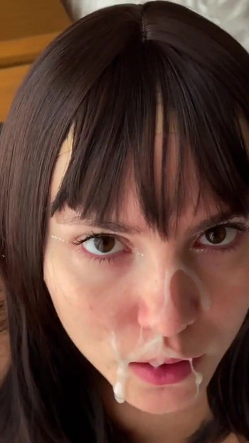 Thrilling moment from "Stepdad Surprised Me! First Blowjob and Facial, Then Continued to Fuck Me in the Anal"