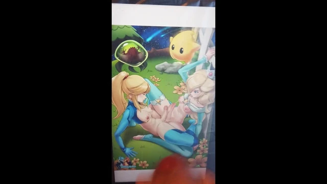Samus X Rosalina, лесбийский юрий и трибьют спермы, сперма