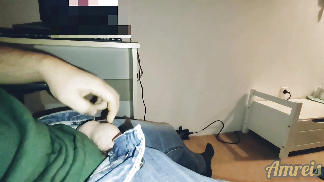 Jerks of to Porn All Night. and Fills a Condom to Cum.