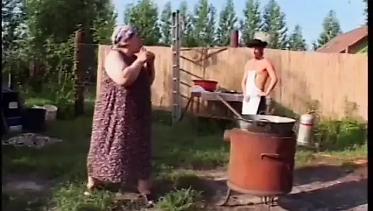 Large tits chick blows dude's dong outdoors and fucks it