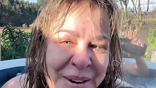 Outdoor Sex with a Hot Blonde MILF in a Hot Tub - Jacuzzi