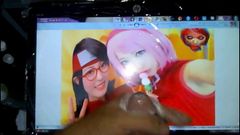 (Gay Cock) Gay Cum Tribute to Sakura Uchiha and Sarada