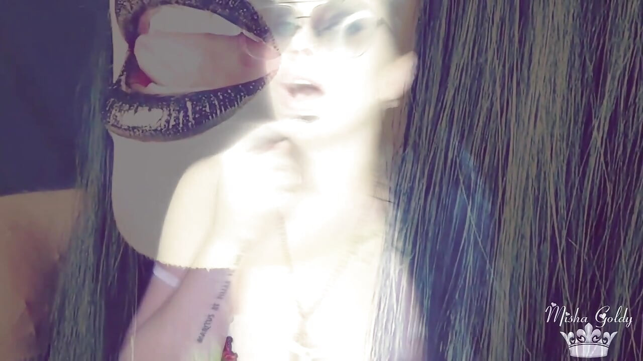 Glossy lips and big tits mind fuck with joi and cum countdown