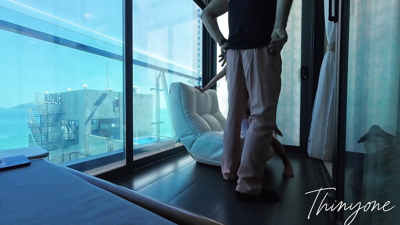 Small Asian Girl having fun with White Guy in many ways