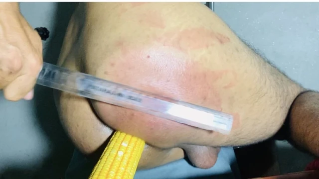 I beat my ass with a scale and fucked with a corn toy