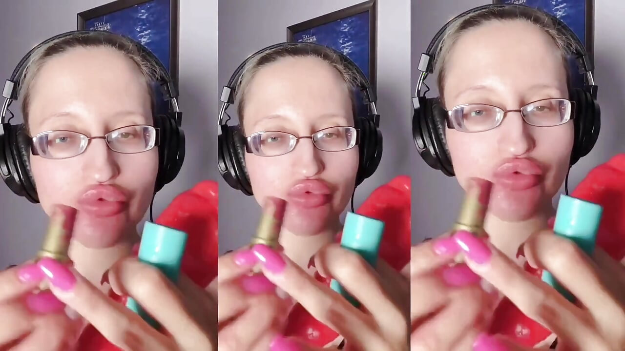 Asmr paprika 吃胡椒 - asmr, 眼镜, gianess, 口红, 大嘴唇, 嘴巴, 食物, 脸恋物癖, 长指甲