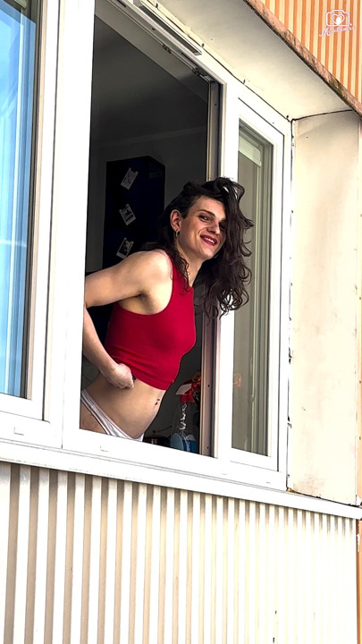 I love to teasing you from my window