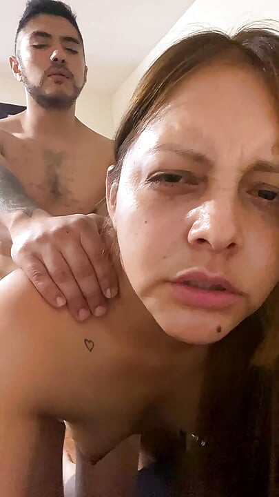 Horny Latina and slut likes to record her faces while getting fucked like a bitch