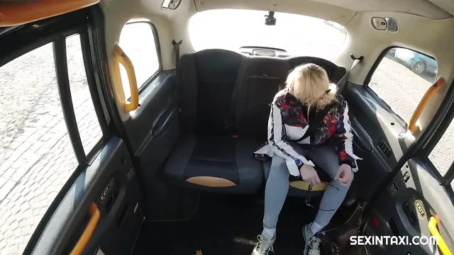 Sexy blonde widow got it hard in the taxi