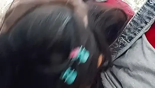 Real sex with girlfriend in garden