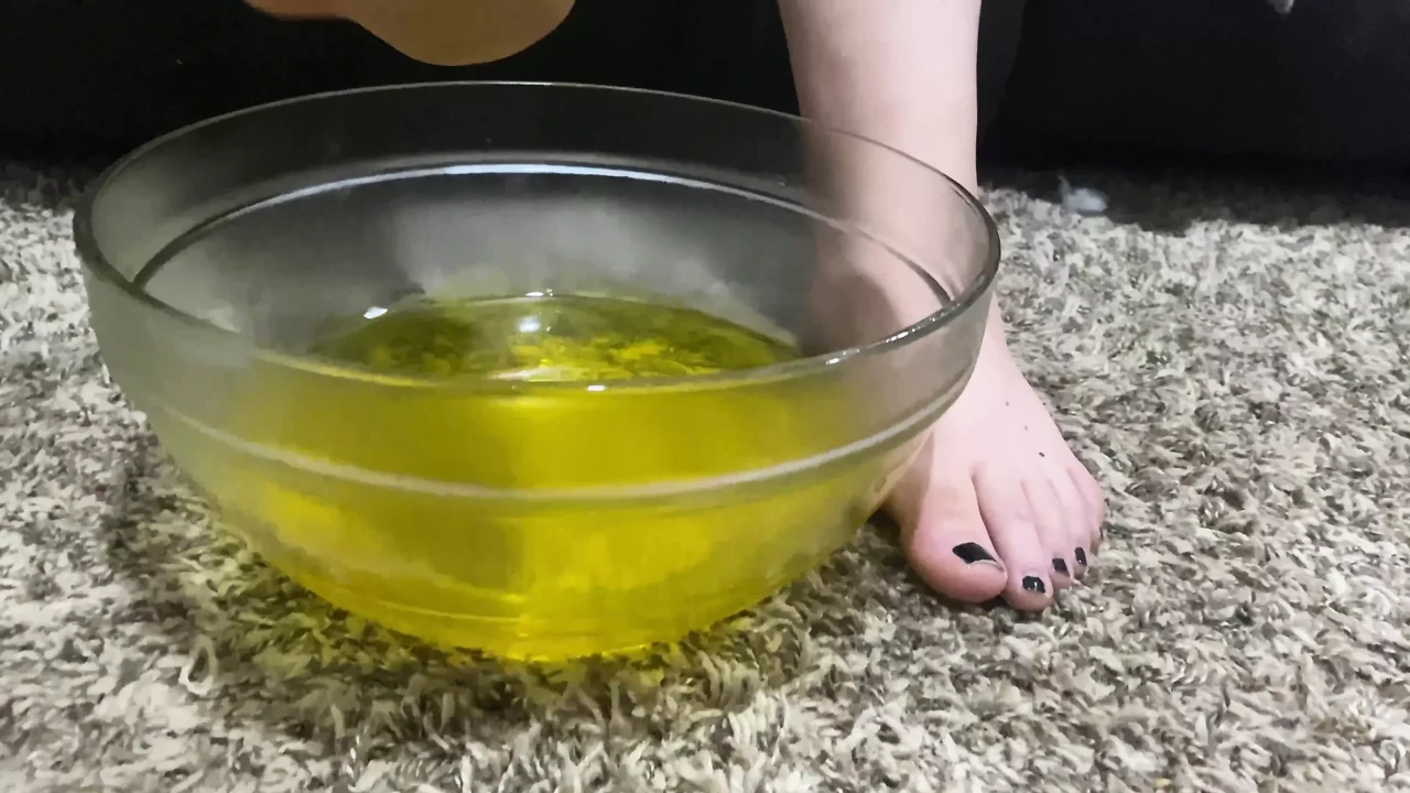 Yellow Jell-O between my toes!