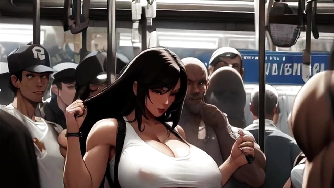Tifa lagi asik di dalam kereta 1