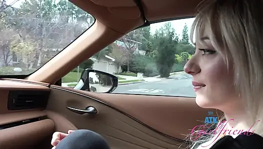 POV Date Night Roadhead with Amateur Cecelia Taylor - She Gives Amazing Blowjob in the Car