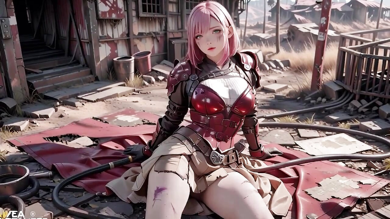 Pink-Haired Mech Warrior! The Cold Beauty of the Wasteland. Red and white armor hiding secrets?