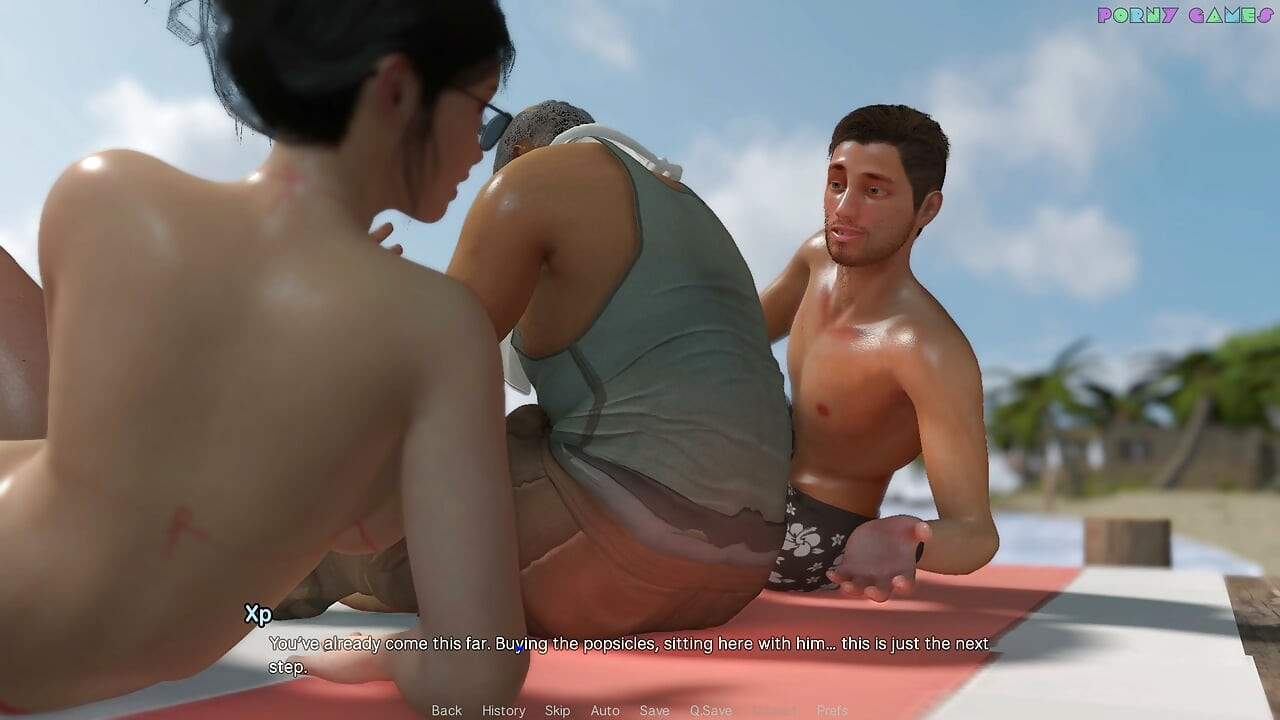 Friendly Housewife by White Foam - Wearing Only Body Paint on the Beach, Naughty Dare for the Housewife 11