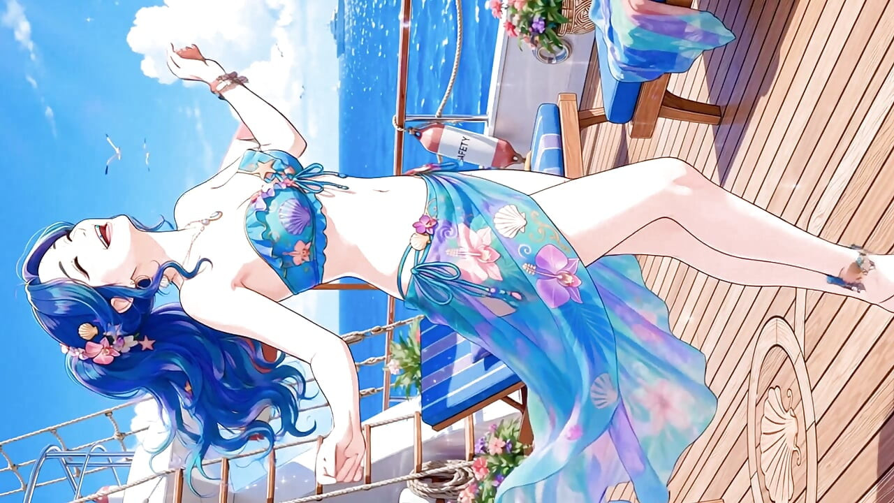 De gledelige dagene til Beautiful Anime Girls: Summer Paradise 3D Anime AI-generert